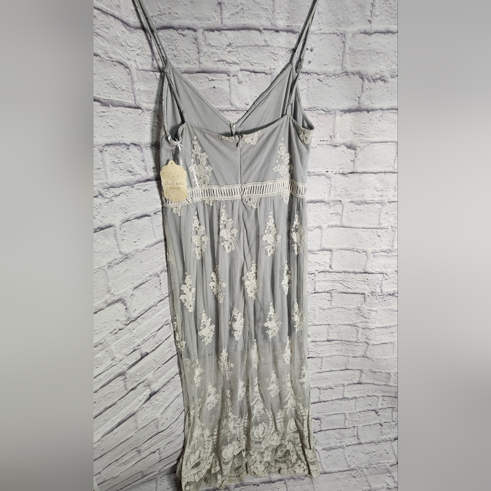 Altar'd State Apolonia size Large silver with off white lace overlay.